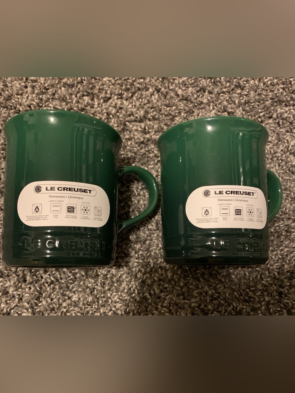 Le Creuset 400ml/14oz Stoneware Mugs in Shade Cactus x2